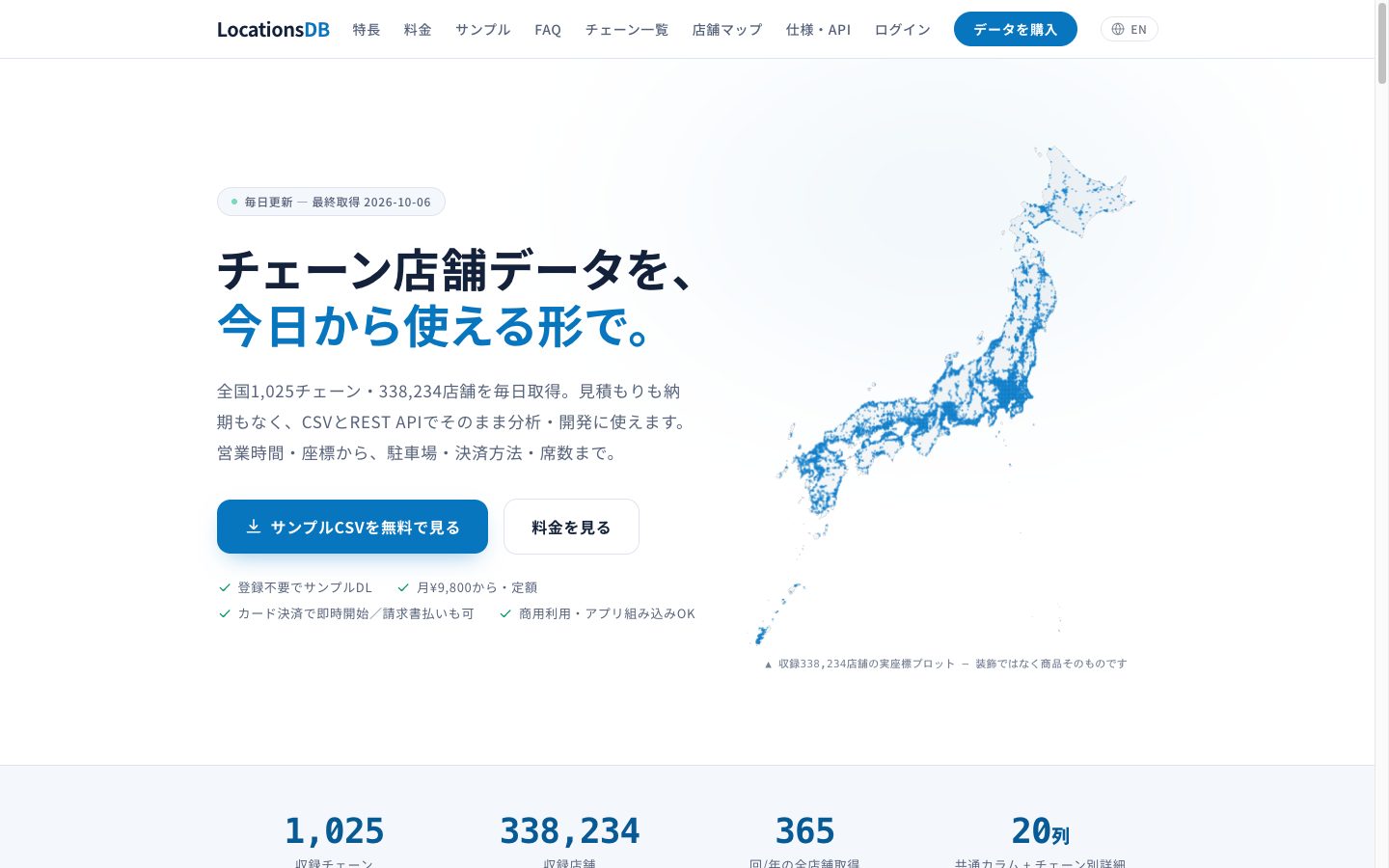LocationsDBのトップページ